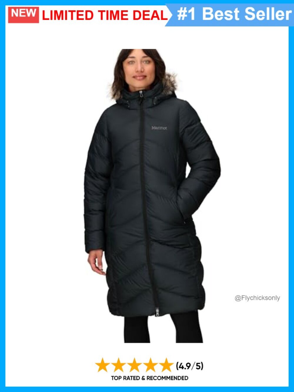 Women's Full Length Down Puffer Coat Water-Resistant 700 Fill